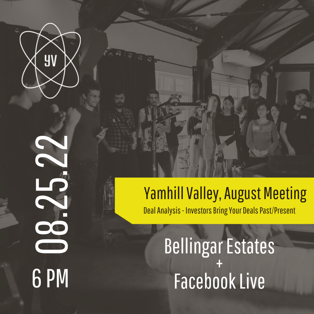 Advertisement for Investor Lab Yamhill Valley August meeting